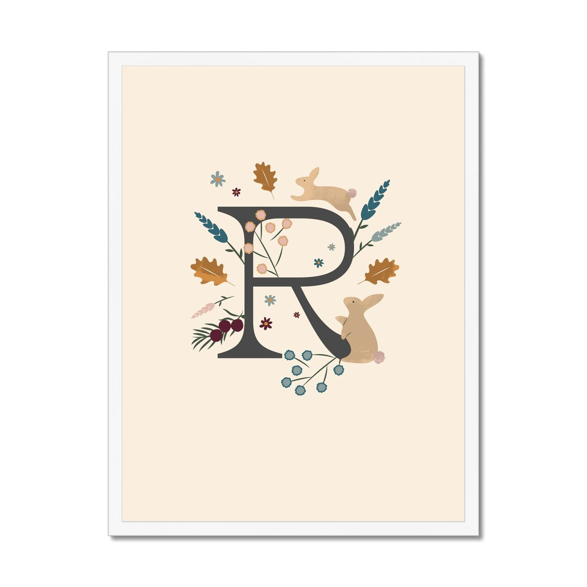 Initial Letter 'R' Woodlands Framed Fine Art Print