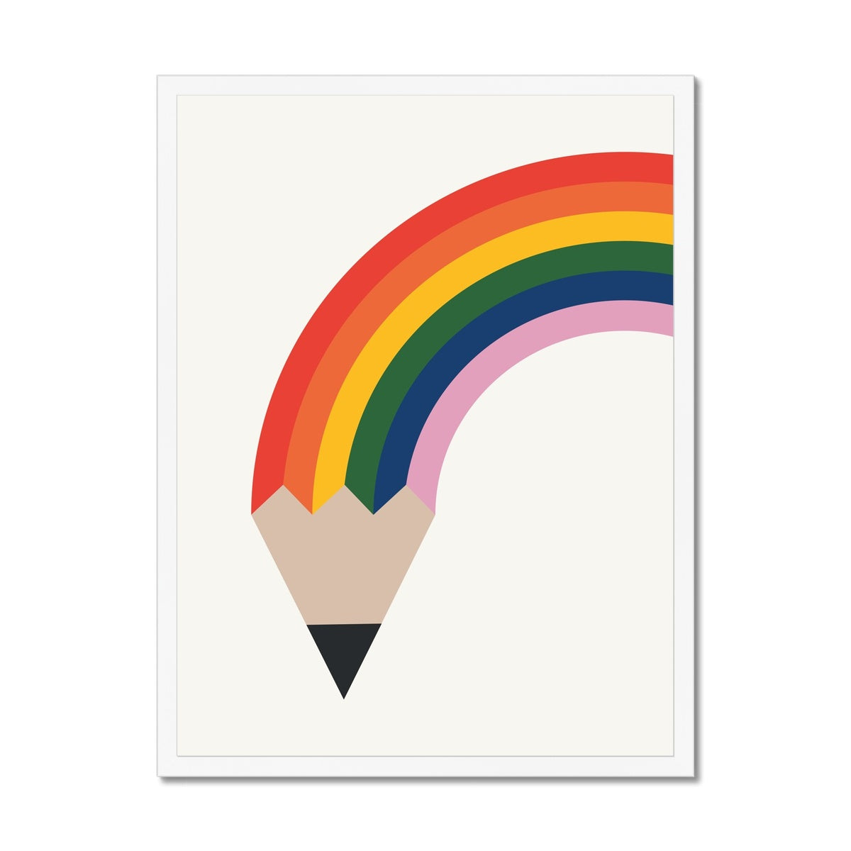 Rainbow Pencil Framed Fine Art Print