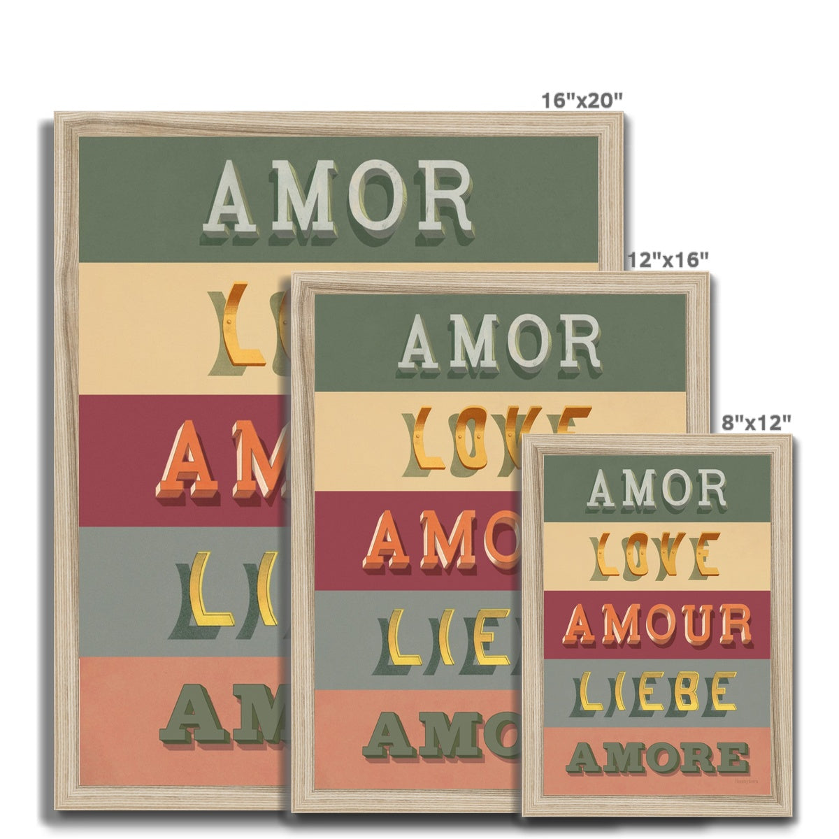 Amor, Love, Amour Framed Fine Art Print