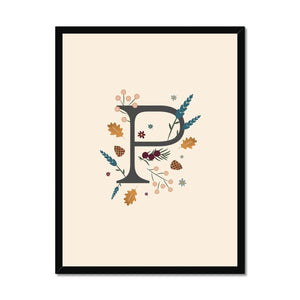 Initial Letter 'P' Woodlands Framed Fine Art Print