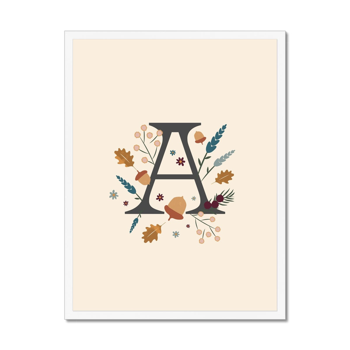 Initial Letter 'A' Woodlands Framed Fine Art Print