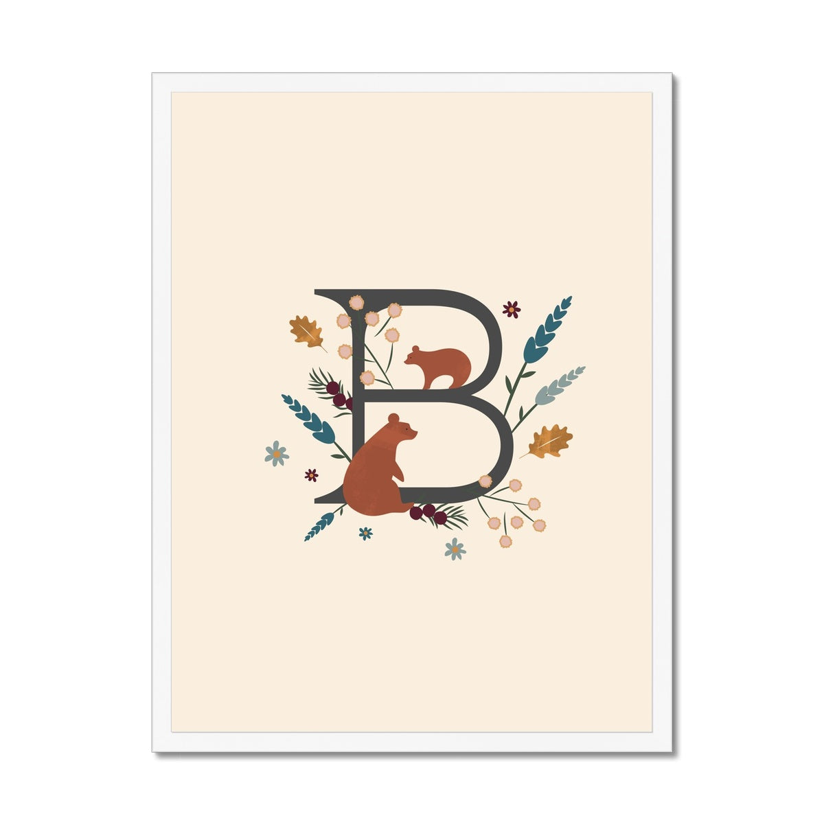 Initial Letter 'B' Woodlands Framed Fine Art Print