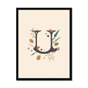 Initial Letter 'U' Woodlands Framed Fine Art Print