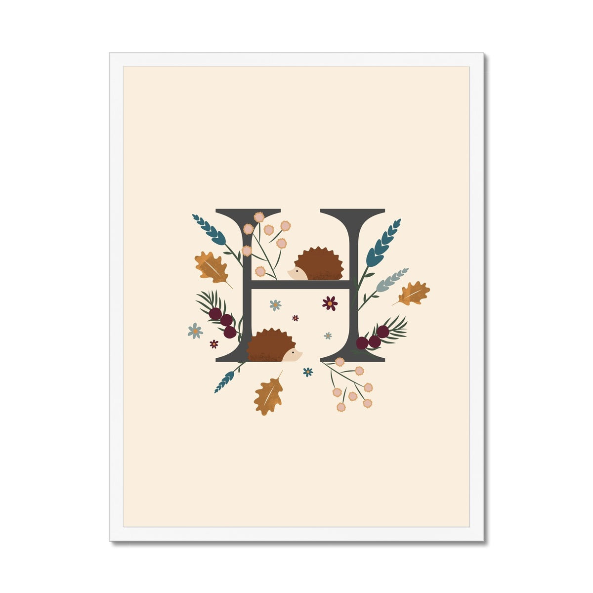 Initial Letter 'H' Woodlands Framed Fine Art Print