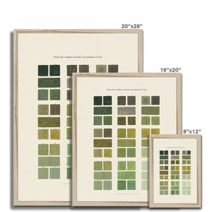 Watercolour Swatches - Green Framed Fine Art Print