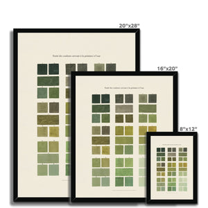 Watercolour Swatches - Green Framed Fine Art Print