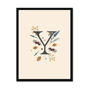 Initial Letter 'Y' Woodlands Framed Fine Art Print