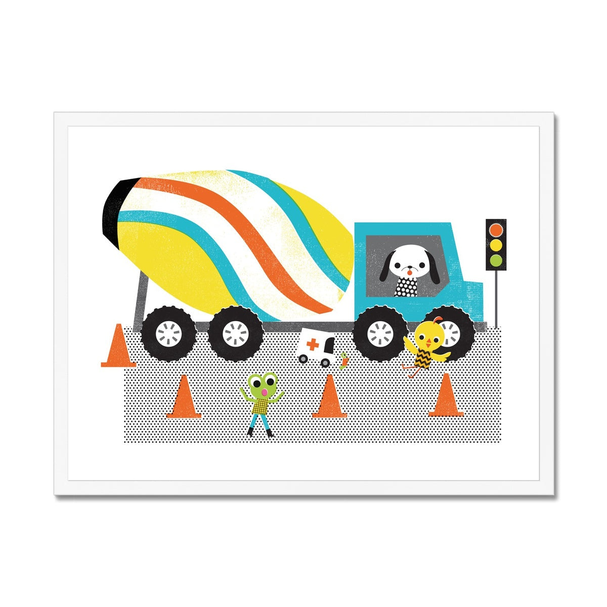 Cement Truck Framed Fine Art Print | Sara Gillingham