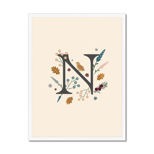 Initial Letter 'N' Woodlands Framed Fine Art Print