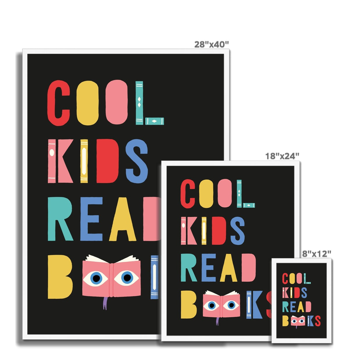 Cool Kids Read Books Framed Fine Art Print