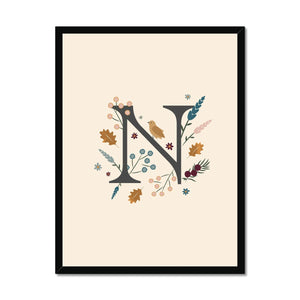 Initial Letter 'N' Woodlands Framed Fine Art Print