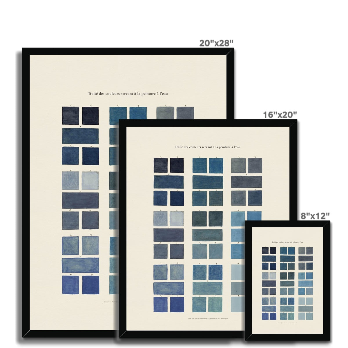 Watercolour Swatches - Blue Framed Fine Art Print