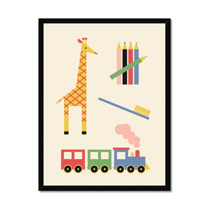 Vintage Playtime Cream Framed Fine Art Print