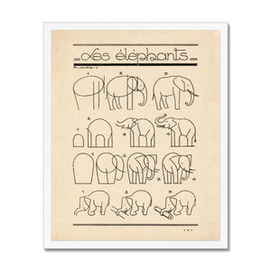 Les Elephants Framed Fine Art Print