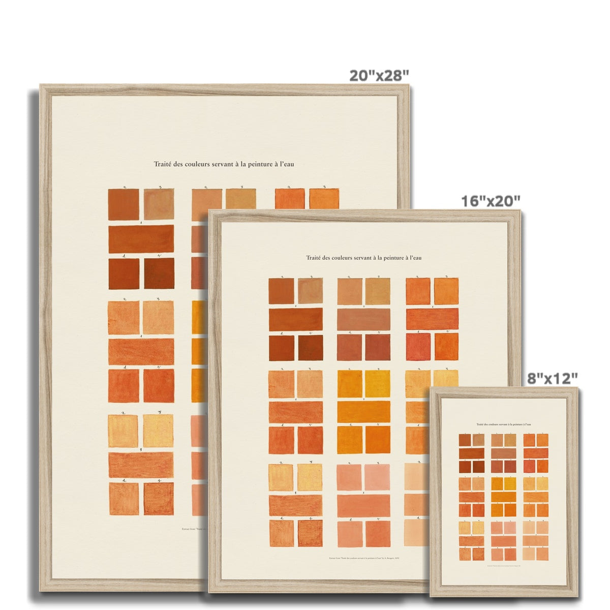 Watercolour Swatches - Orange Framed Fine Art Print