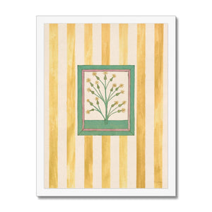 Book of Herbs Yellow Stripe Framed Fine Art Print