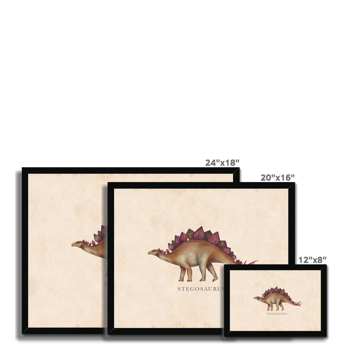 Vintage Stegosaurus Framed Fine Art Print