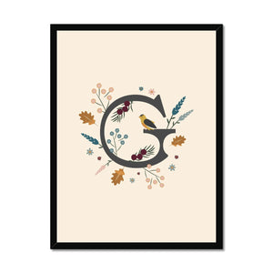 Initial Letter 'G' Woodlands Framed Fine Art Print