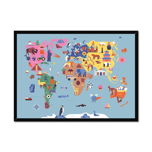 Map of the World Framed Fine Art Print | Sol Linero