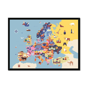 Map of Europe Framed Fine Art Print | Sol Linero