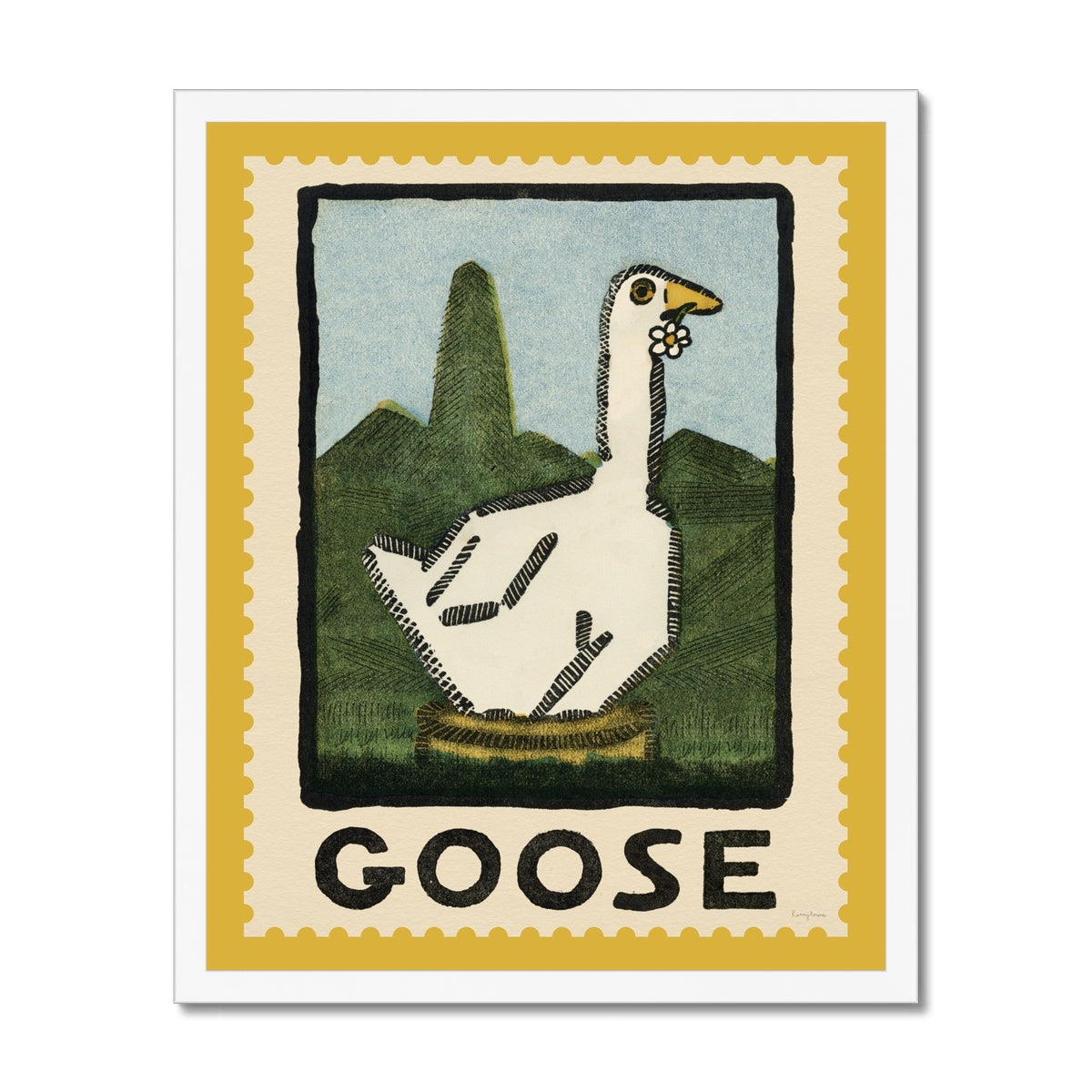 Goose Vintage Postage Stamp Fine Art Print