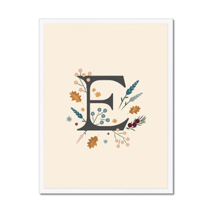 Initial Letter 'E' Woodlands Framed Fine Art Print