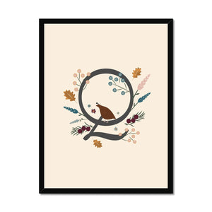 Initial Letter 'Q' Woodlands Framed Fine Art Print