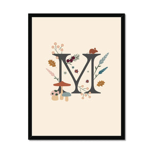 Initial Letter 'M' Woodlands Framed Fine Art Print