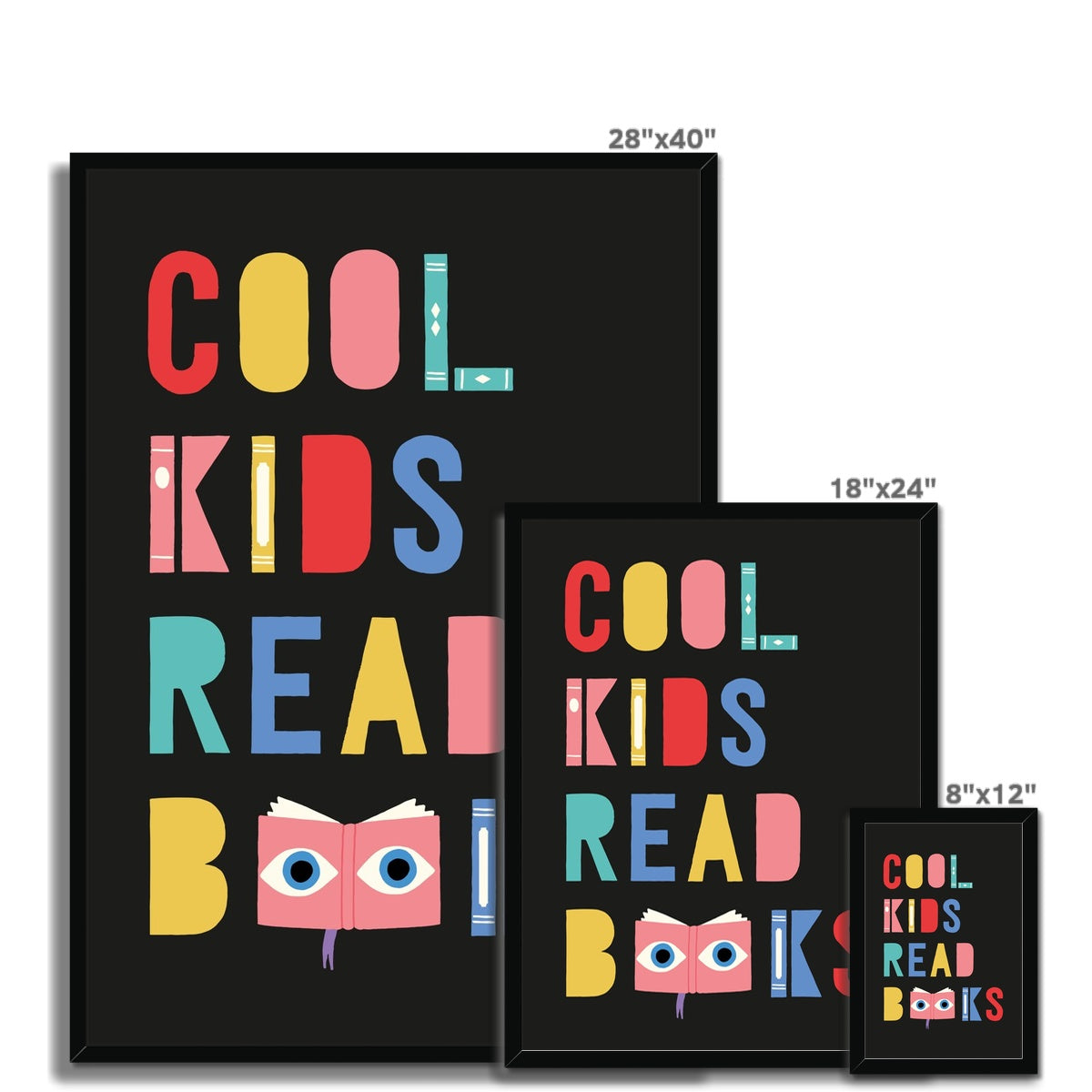 Cool Kids Read Books Framed Fine Art Print