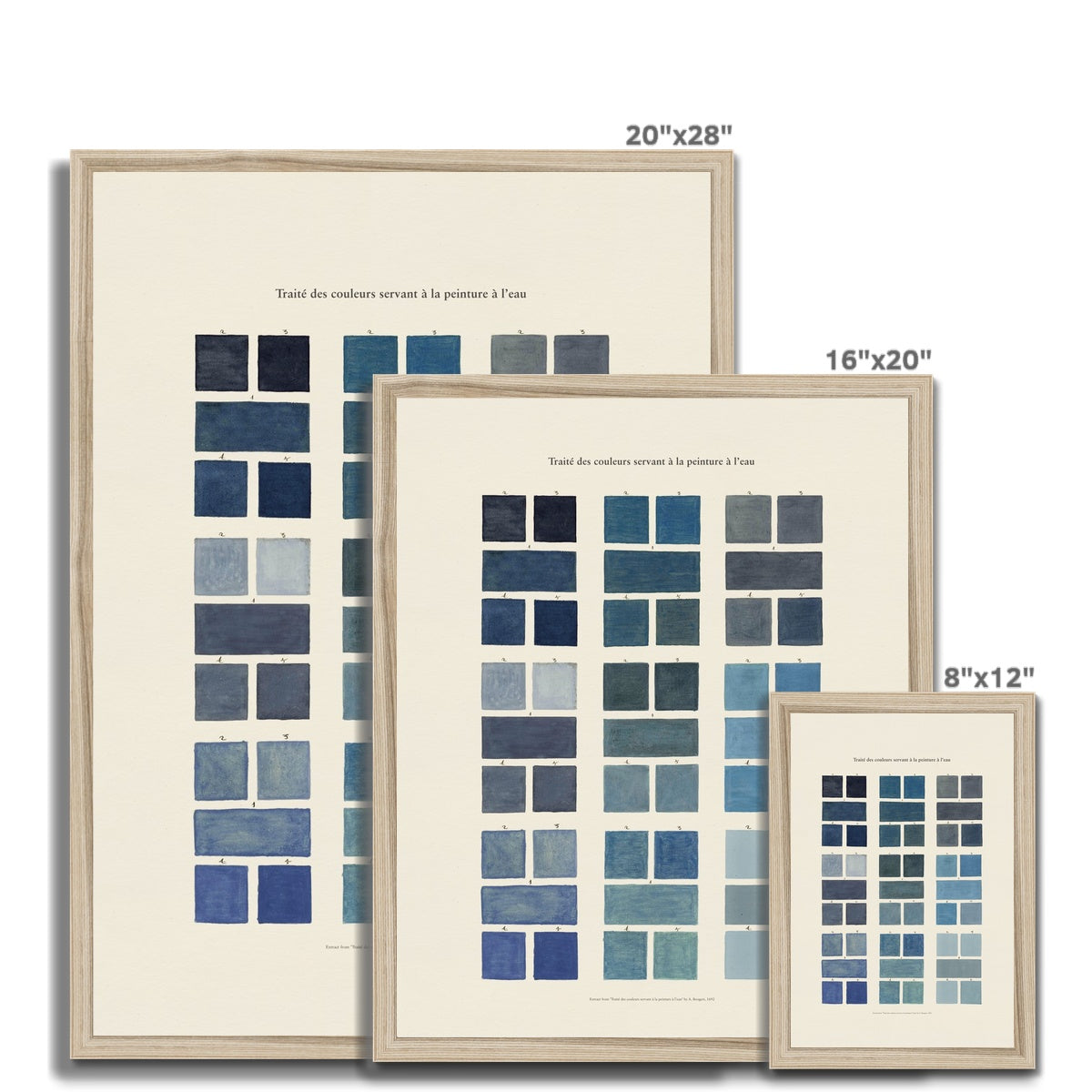 Watercolour Swatches - Blue Framed Fine Art Print