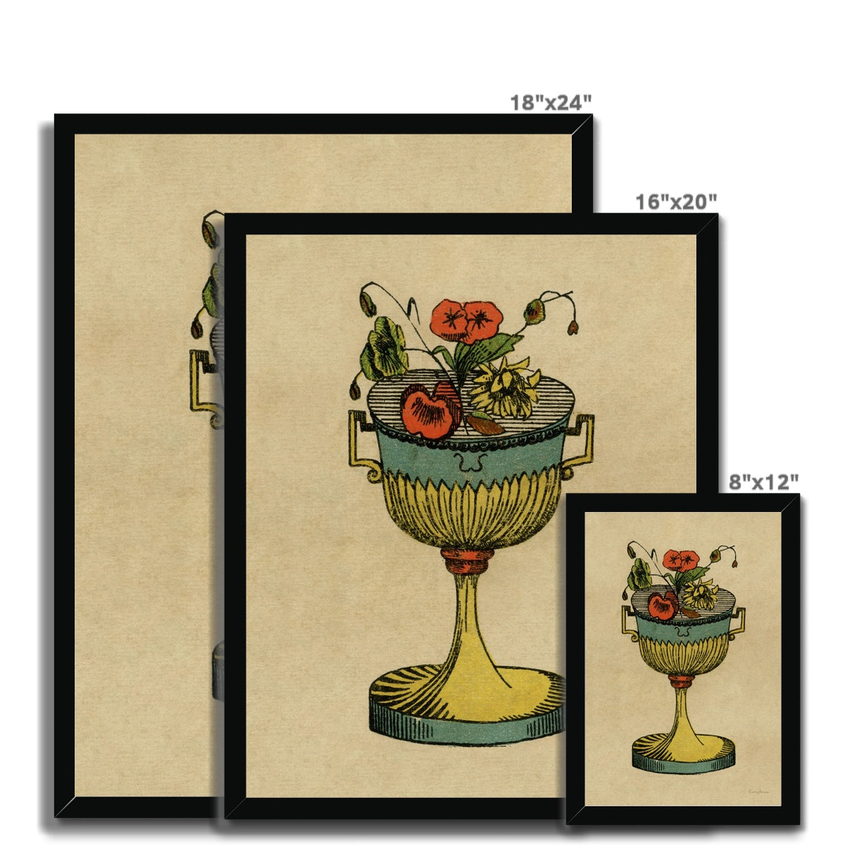 Tarot Card Cups Framed Fine Art Print