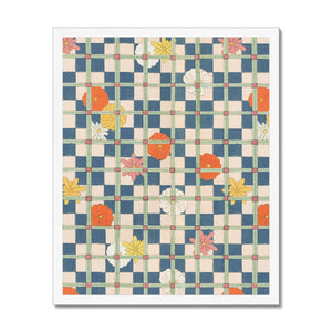 Kimono Pattern Checkerboard Framed Fine Art Print