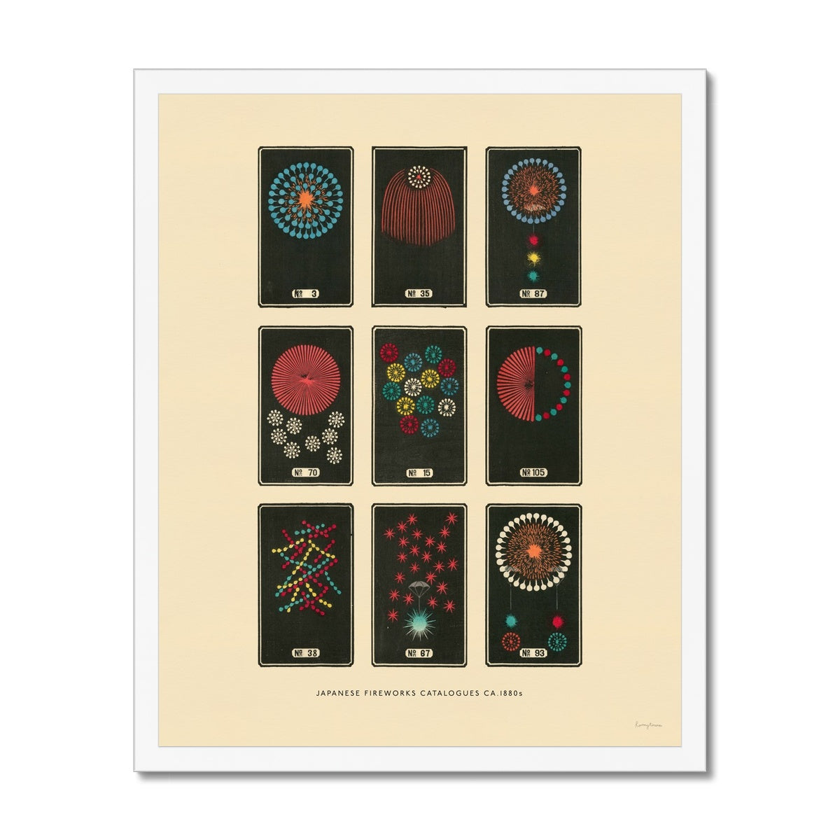 Japanese Fireworks Framed Fine Art Print