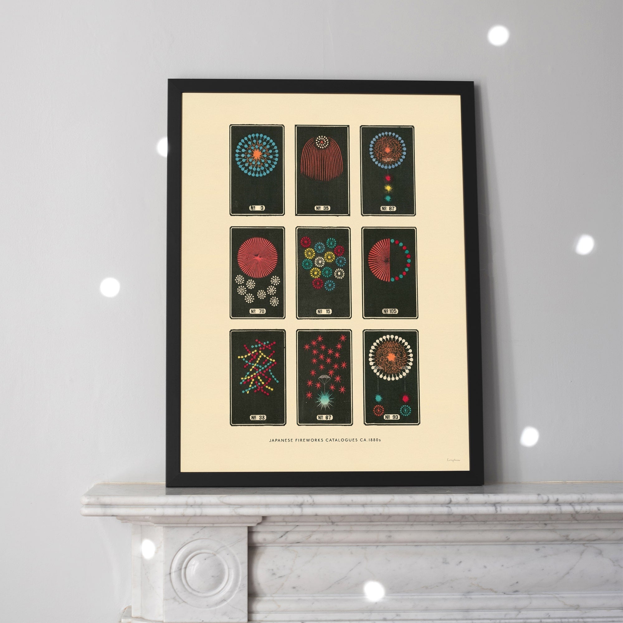 Japanese Fireworks Framed Fine Art Print