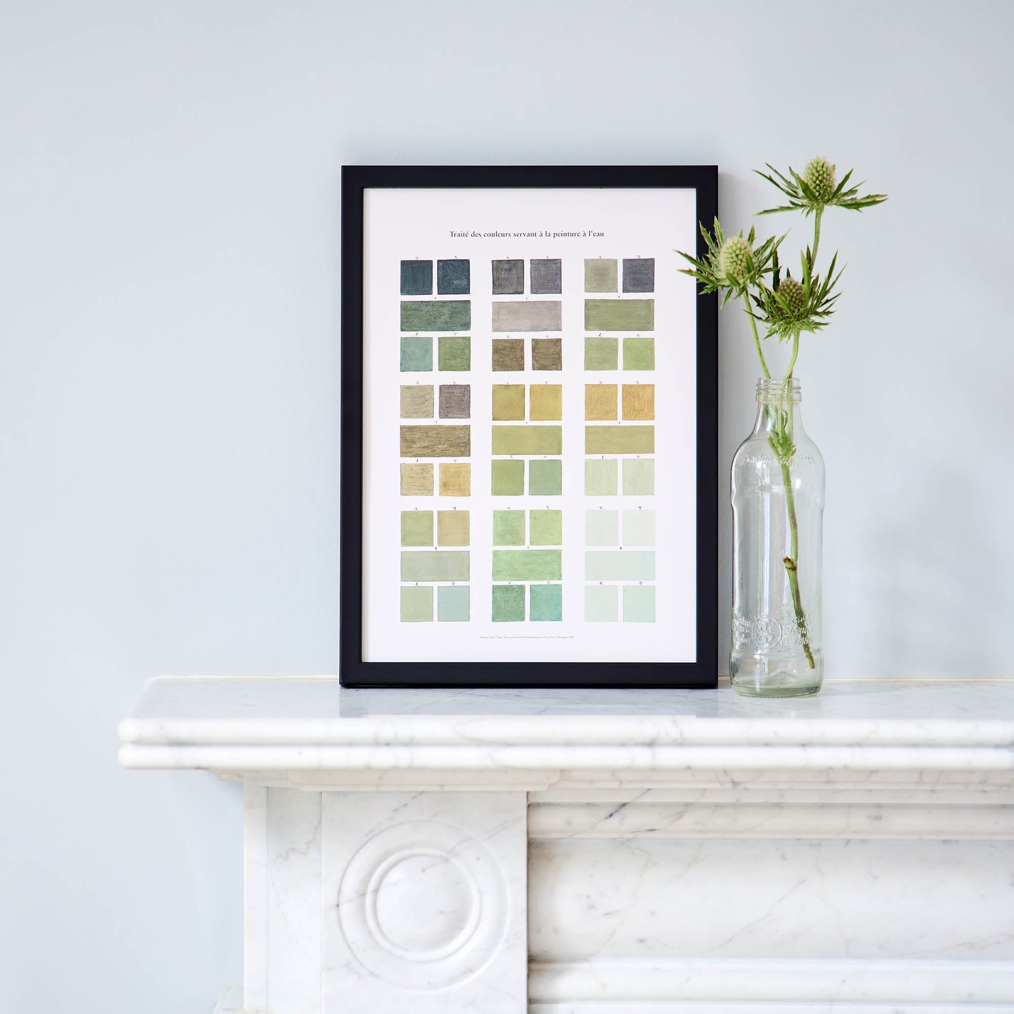 Watercolour Swatches - Green Framed Fine Art Print