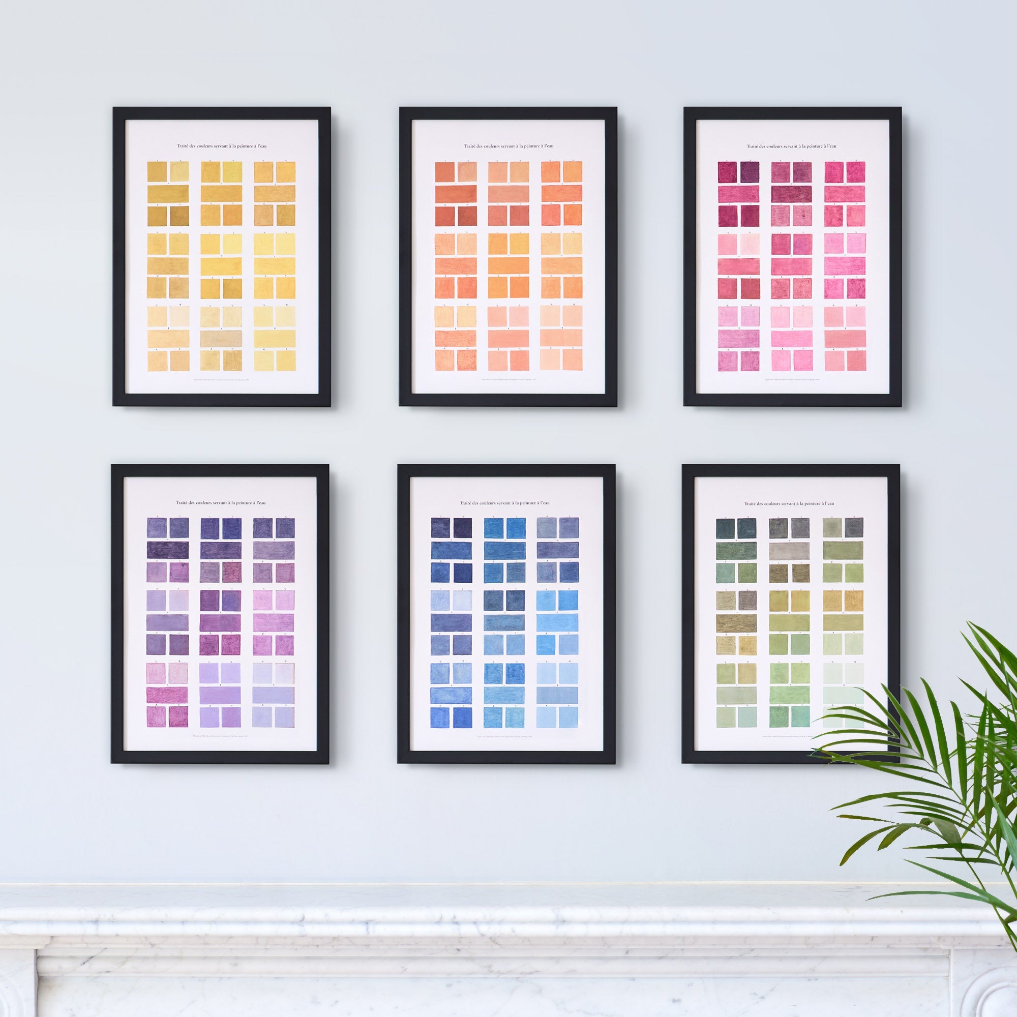 Watercolour Swatches - Green Framed Fine Art Print