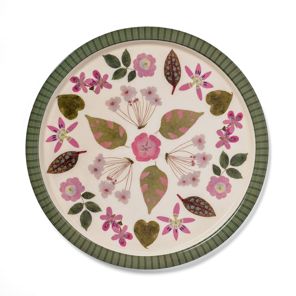 Large Round Enamel Serving Tray - The Living Herbarium – Roomytown USA