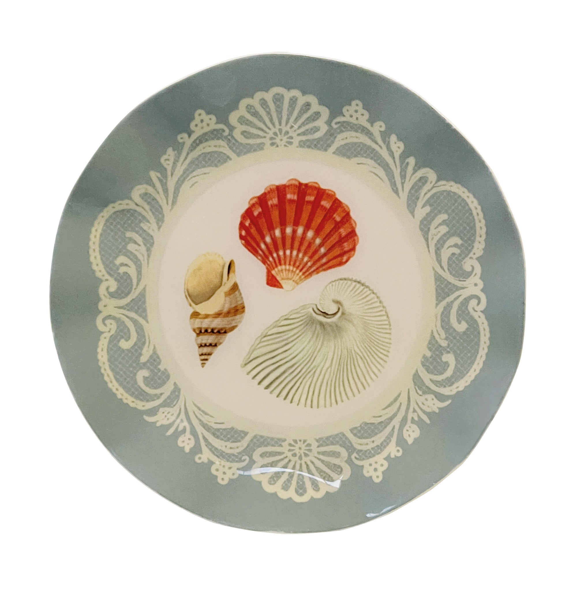Wavy Round Enamel Tray - Sea Shells – Roomytown USA