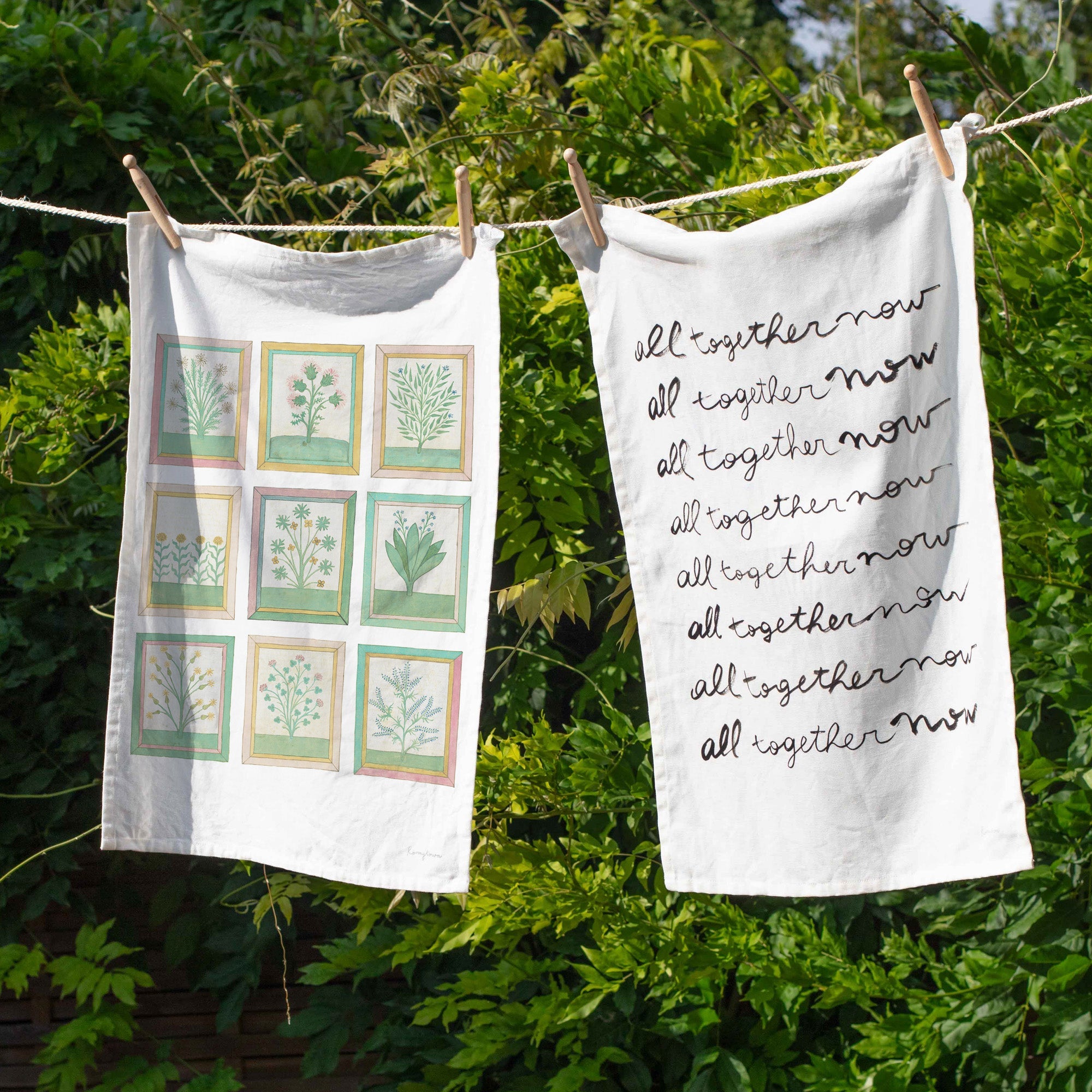 Cotton Tea Towel - Book of Herbs