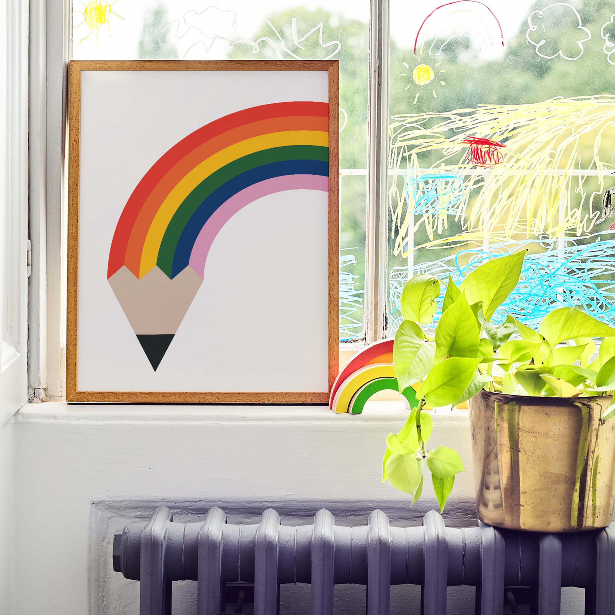 Rainbow Pencil Framed Fine Art Print