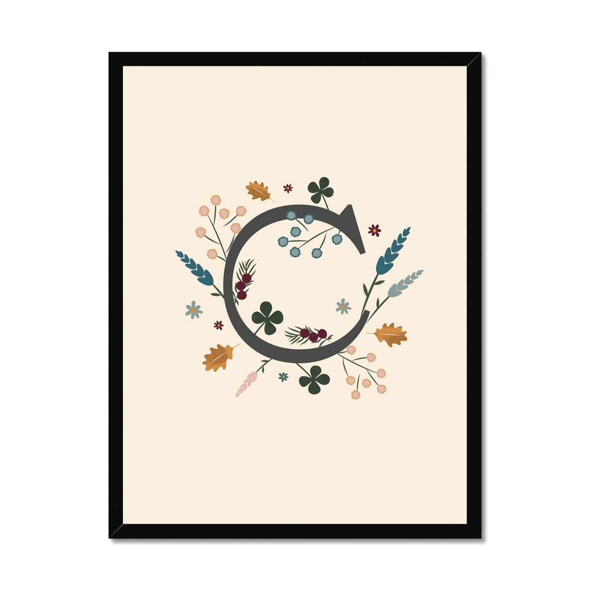 Initial Letter 'C' Woodlands Framed Fine Art Print