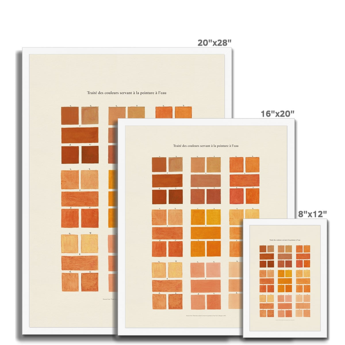 Watercolour Swatches - Orange Framed Fine Art Print