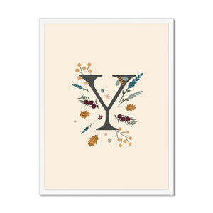 Initial Letter 'Y' Woodlands Framed Fine Art Print