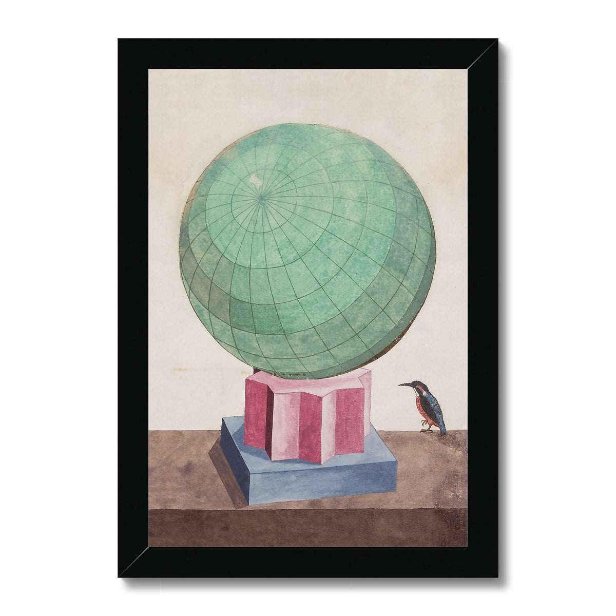 16th Century Geometry Drawings Green Framed Fine Art Print