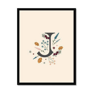 Initial Letter 'J' Woodlands Framed Fine Art Print