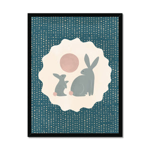 Rabbit With Baby Framed Fine Art Print