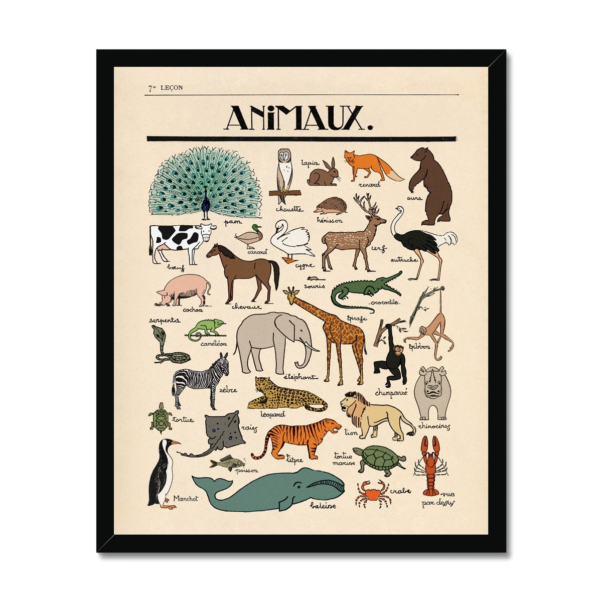 Les Animaux Framed Fine Art Print