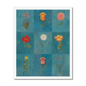 Blue Festival of Flowers Framed Fine Art Print