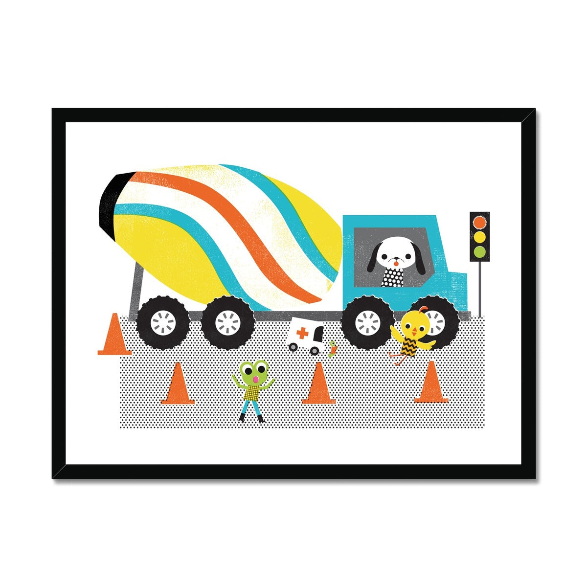 Cement Truck Framed Fine Art Print | Sara Gillingham