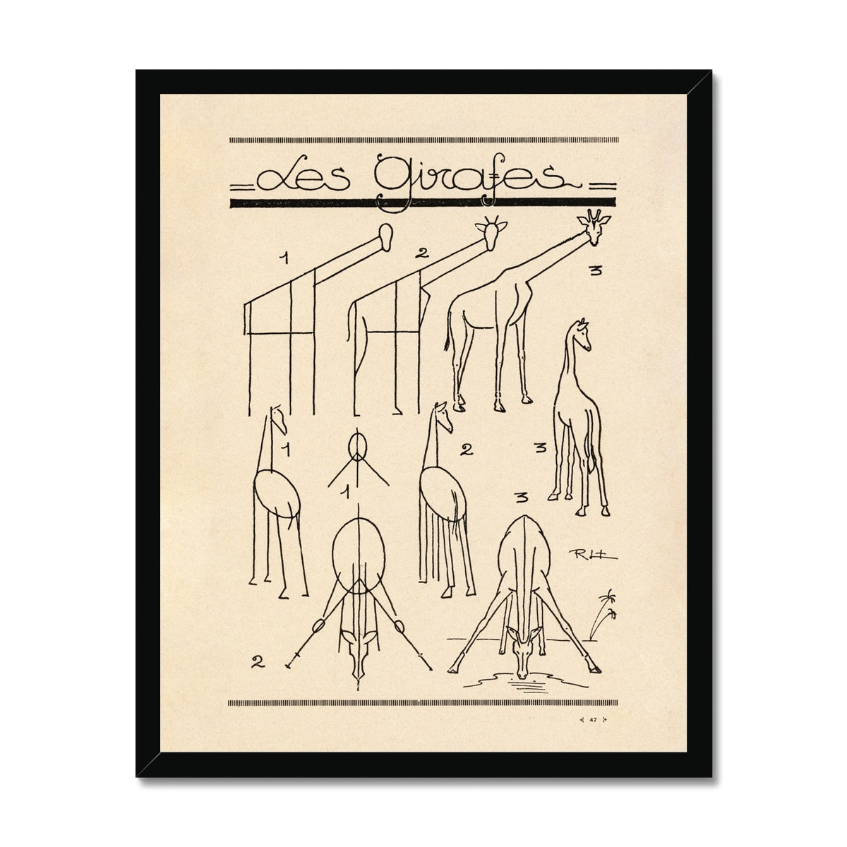 Les Girafes Framed Fine Art Print